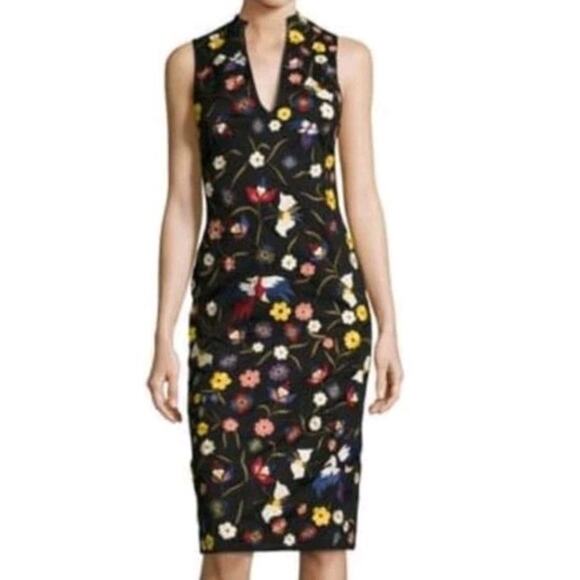 Alice + Olivia Embroidered Dress Floral Birds Flowers Butterfly Sz 2 (V5 - Picture 2 of 10